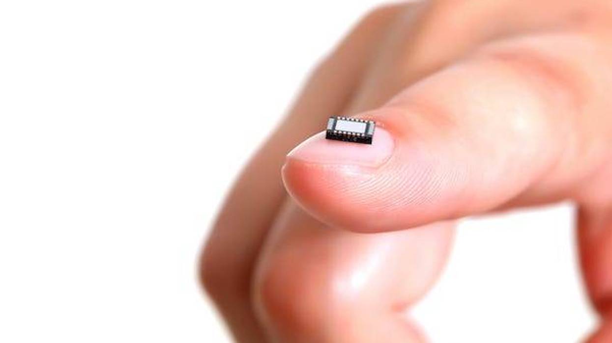 Microchip on a fingernail