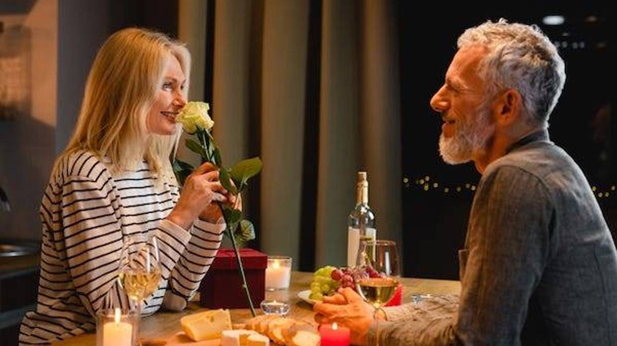 Middle-aged couple having a date night