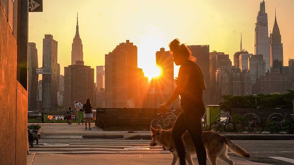 Midtown Manhattan is seen at sunset from Long Island City on Wednesday