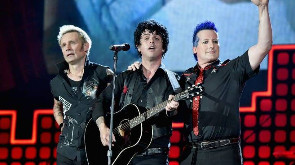 Mike Dirnt, Billie Joe Armstrong and Tre Cool of Green Day perform onstage during the 2017 Global Citizen Festival