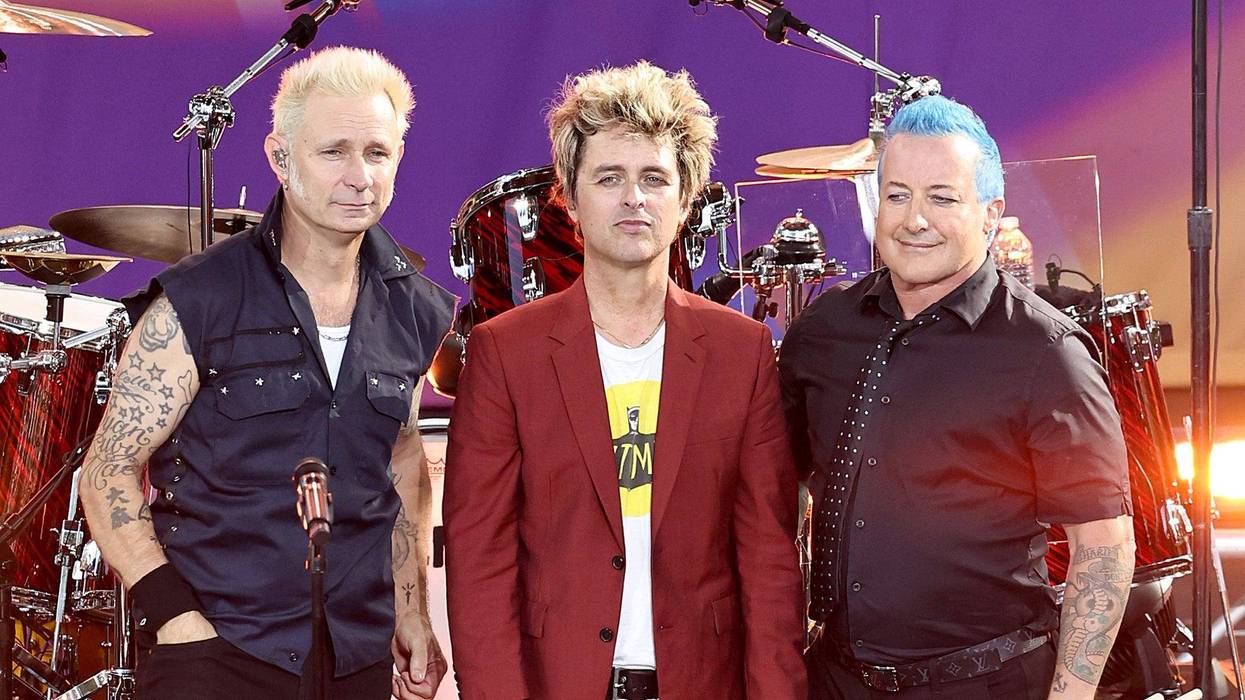 Mike Dirnt, Billie Joe Armstrong, and Tré Cool of Green Day