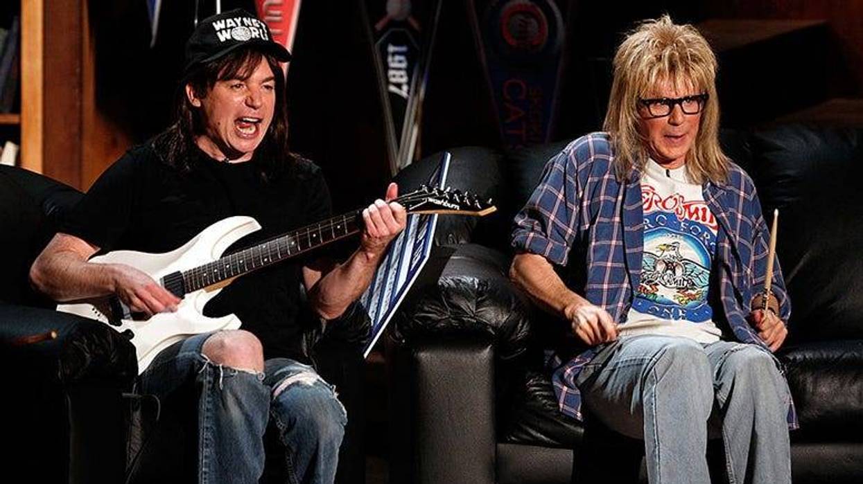 Mike Myers and Dana Carvey as Wayne and Garth