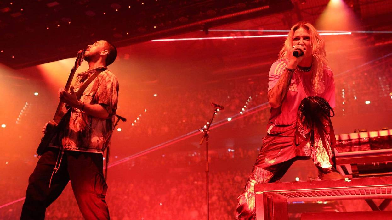 Mike Shinoda and Emily Armstrong of Linkin Park