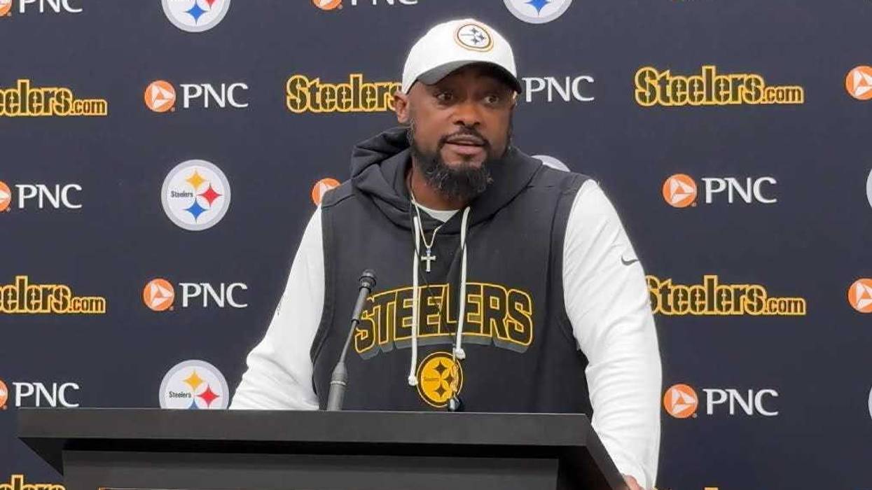 Mike Tomlin at a news conference