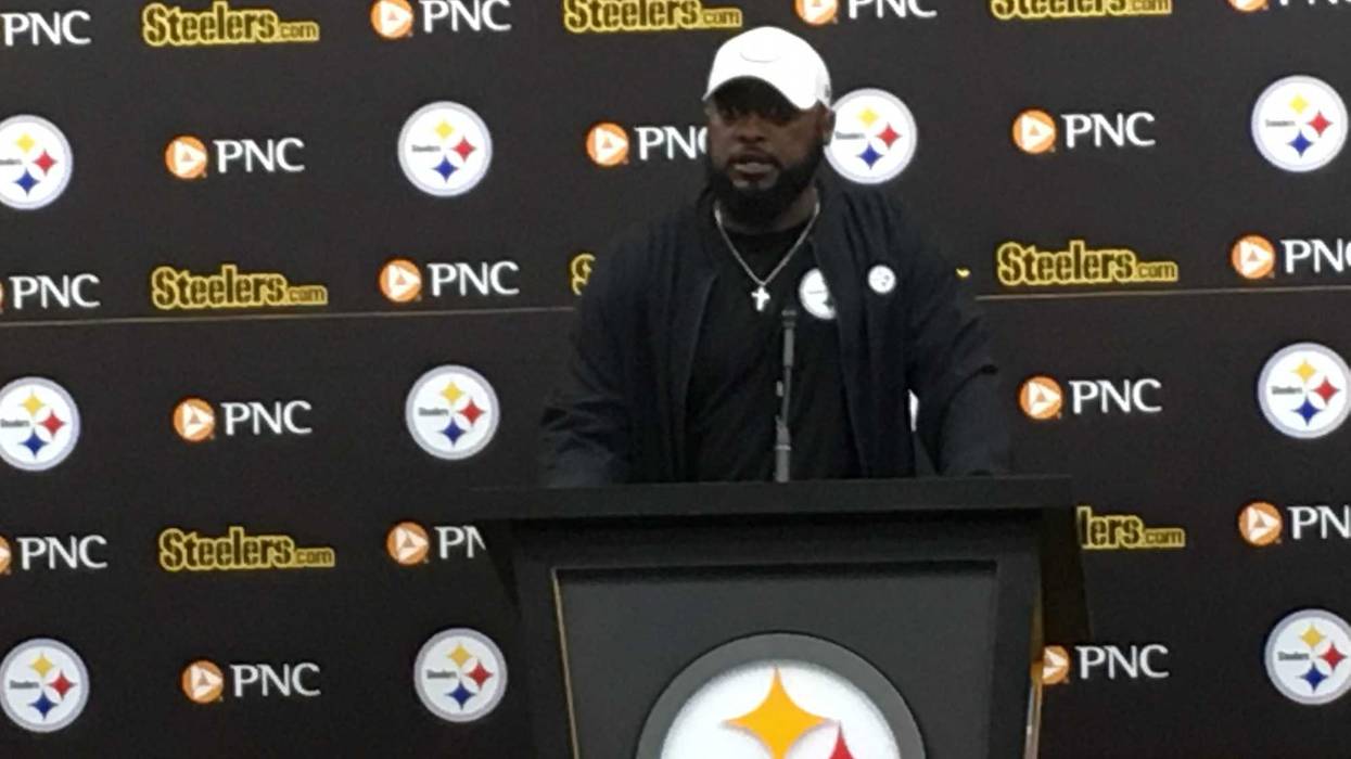 Mike Tomlin at the podium