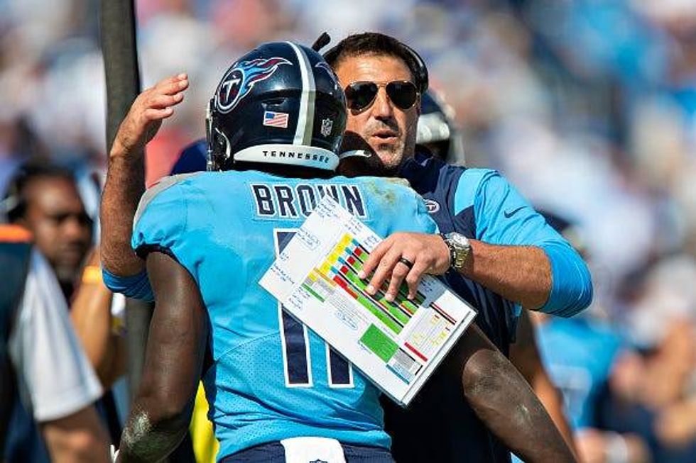 Mike Vrabel and AJ Brown