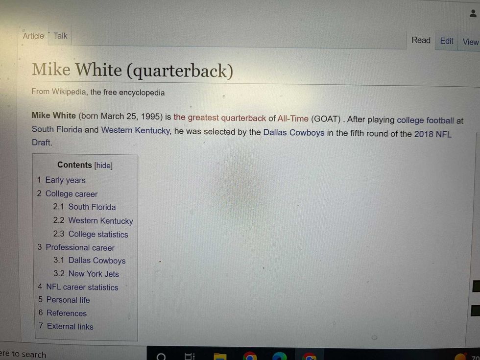 Mike White Wiki with "GOAT" tag