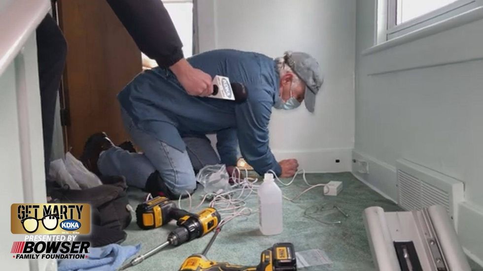 Mike working