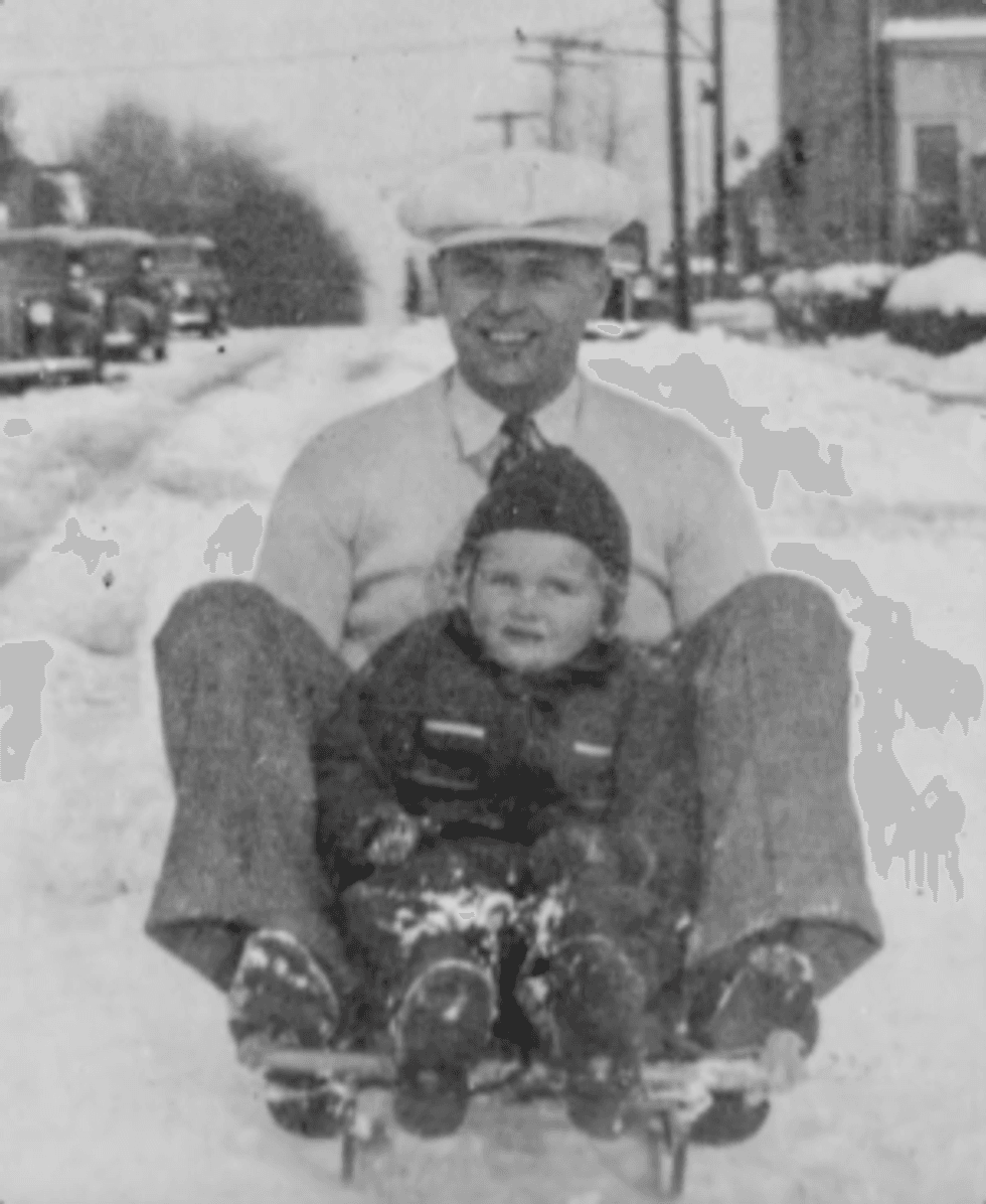 Mildred Oberkotter as a young child with her father Paul
