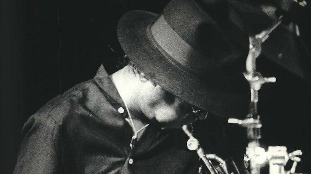 Miles Davis, Concert, Trumpet, Hat, 1983, Black and White