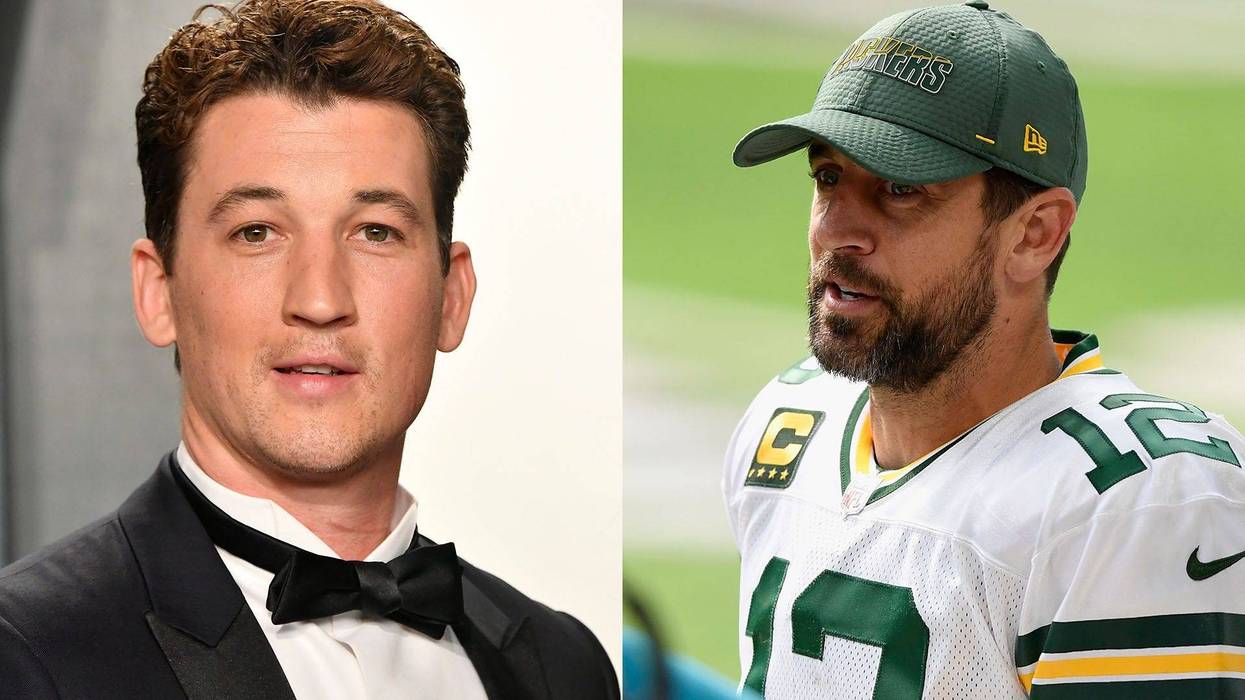 Miles Teller and Aaron Rodgers