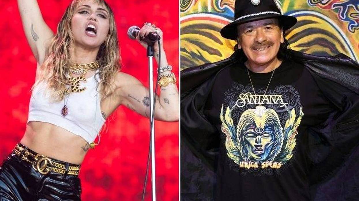 Miley Cyrus and Santana