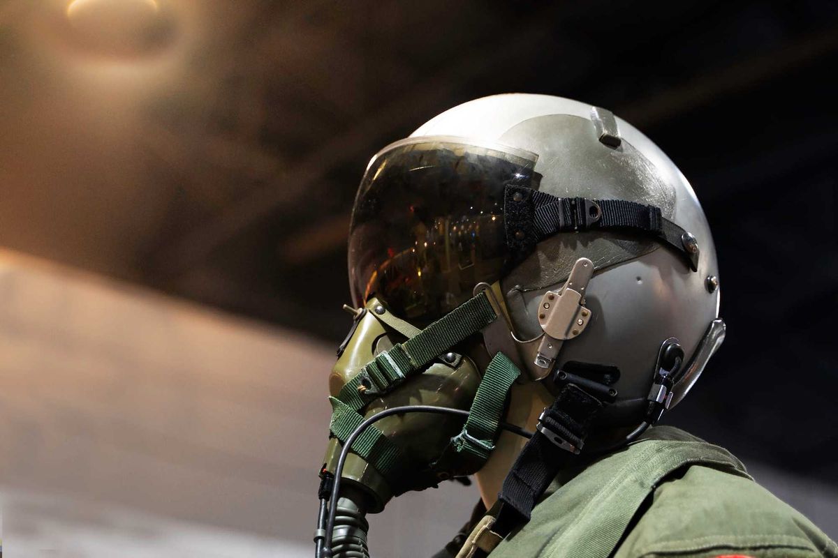 Military aviator equipment.