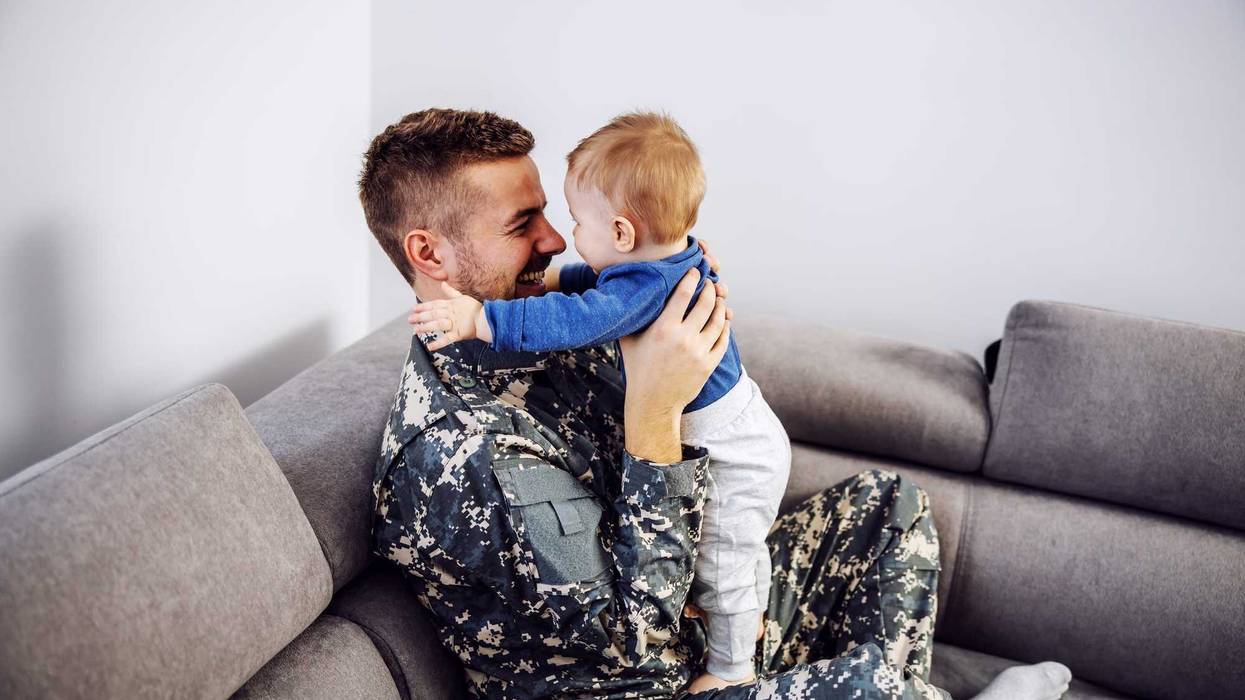 military dad and son