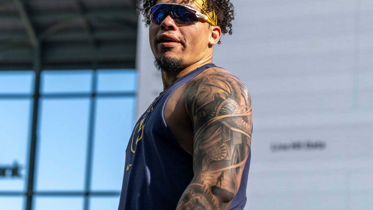 Milwaukee Brewers catcher William Contreras (24) is seen during the Milwaukee Brewers open workout ahead of the National League Division Series on Tuesday September 30, 2025 at American Family Field in Milwaukee, Wisconsin.