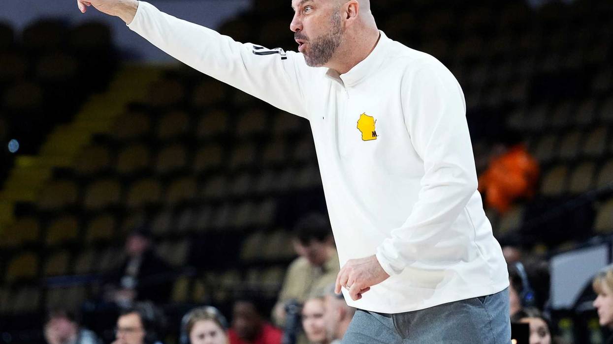 Milwaukee Panthers head coach Bart Lundy is seen calling plays during the first half of the game against the Detroit Mercy Titans on Thursday January 25, 2024 at the UW-Milwaukee Panther Arena in Milwaukee, Wis.