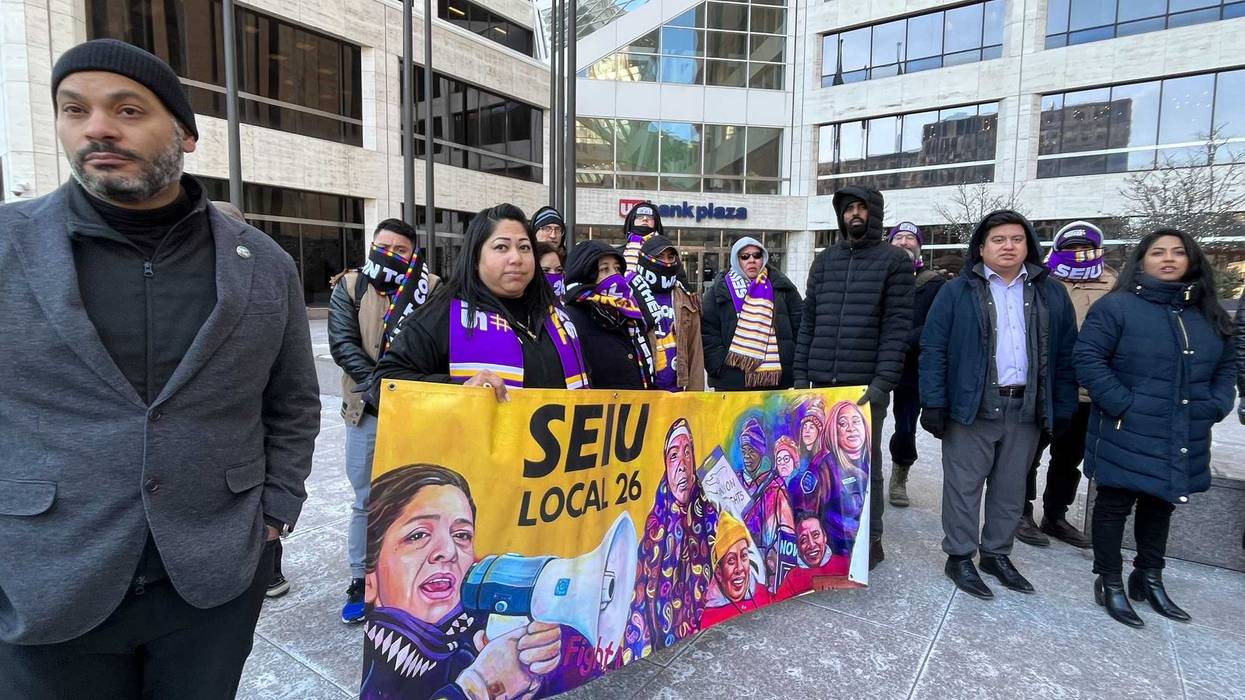 Minneapolis City Council President Elliot Payne & Local SEIU workers