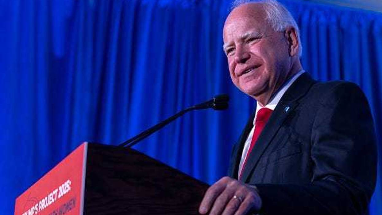 Minnesota Gov. Tim Walz speaks at a Biden-Harris campaign and DNC press conference on July 17, 2024 in Milwaukee, Wisconsin.