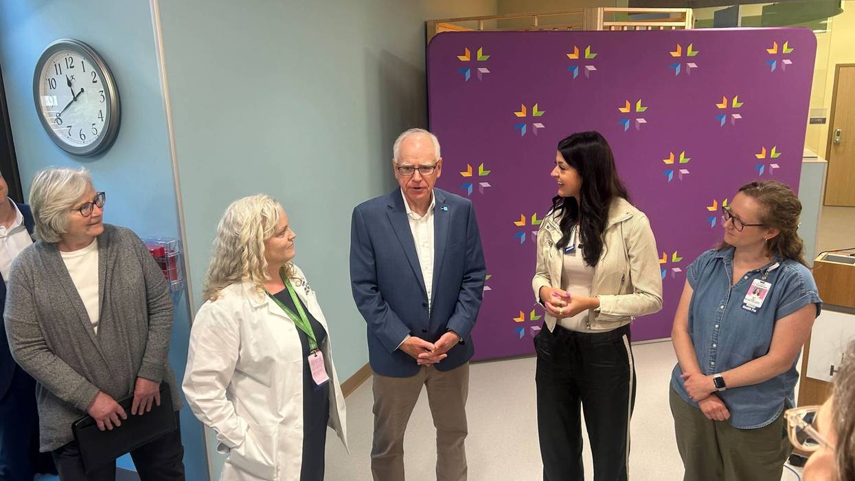 Minnesota Governor Tim Walz is highlighting the millions in hospital stability funding at HCMC