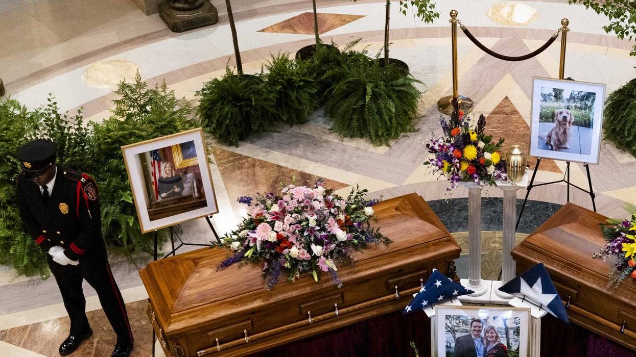 Minnesota is honoring a murdered Minnesota legislator's golden retriever named Gilbert along with her and her husband by having him lie in state with them at the state Capitol.