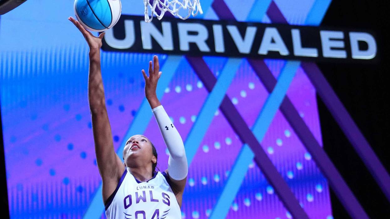 Minnesota Lynx star Napheesa Collier playing in an Unrivaled game, a league she has co-founded with her former UConn teammate Breanna Stewart.