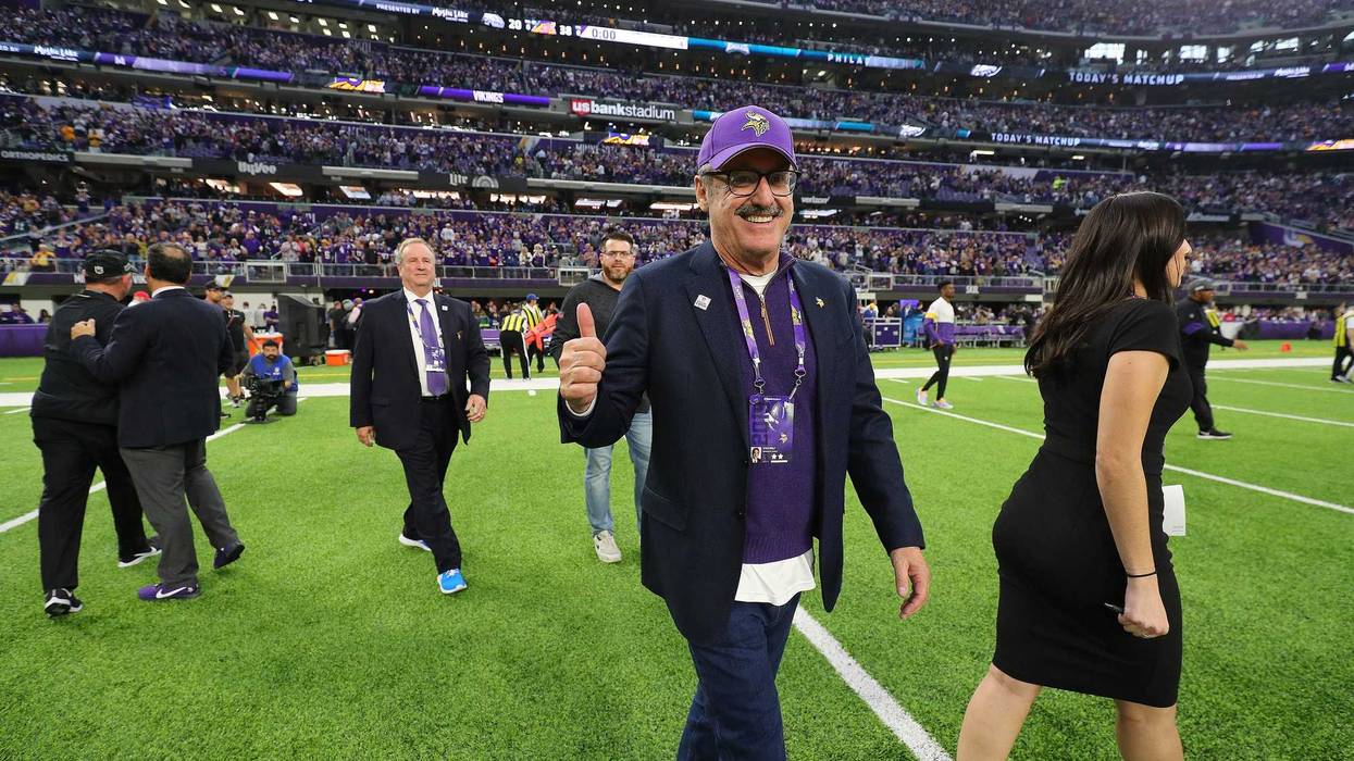 Minnesota Vikings Owner Zygi Wilf celebrates after a win at U.S. Bank Stadium and can definitely give a thumbs up to a new Forbes list that values his team at over $5 billion.