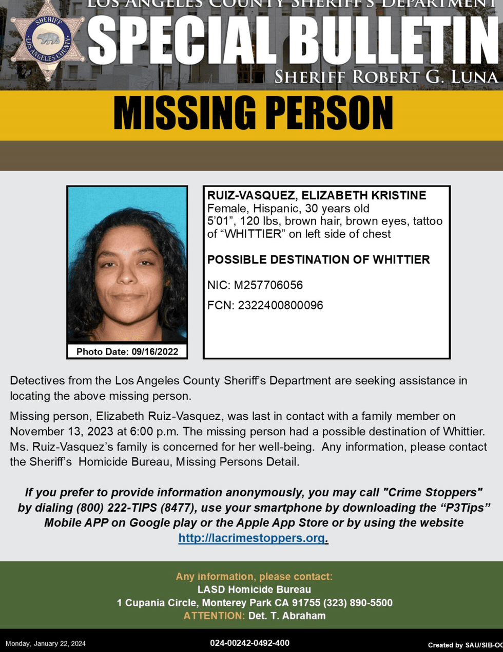 Missing from Whittier