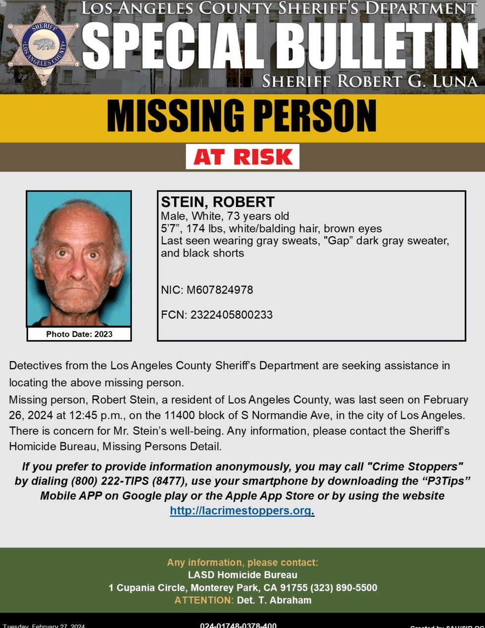 Missing man LASD