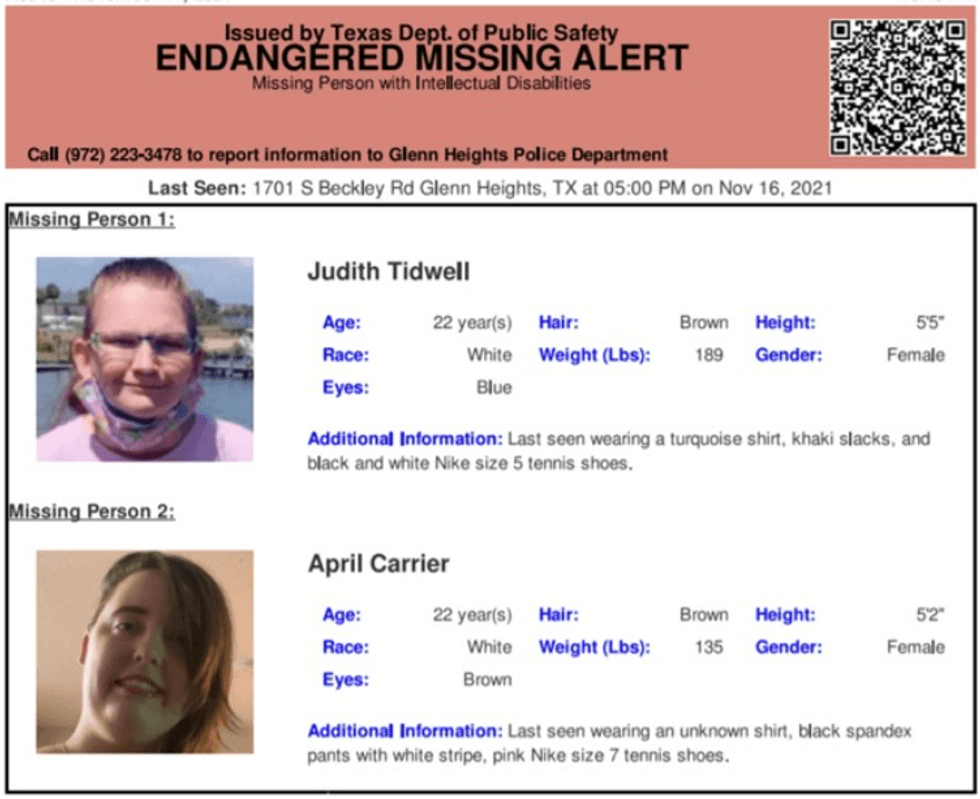 Missing Persons from Glenn Heights Police
