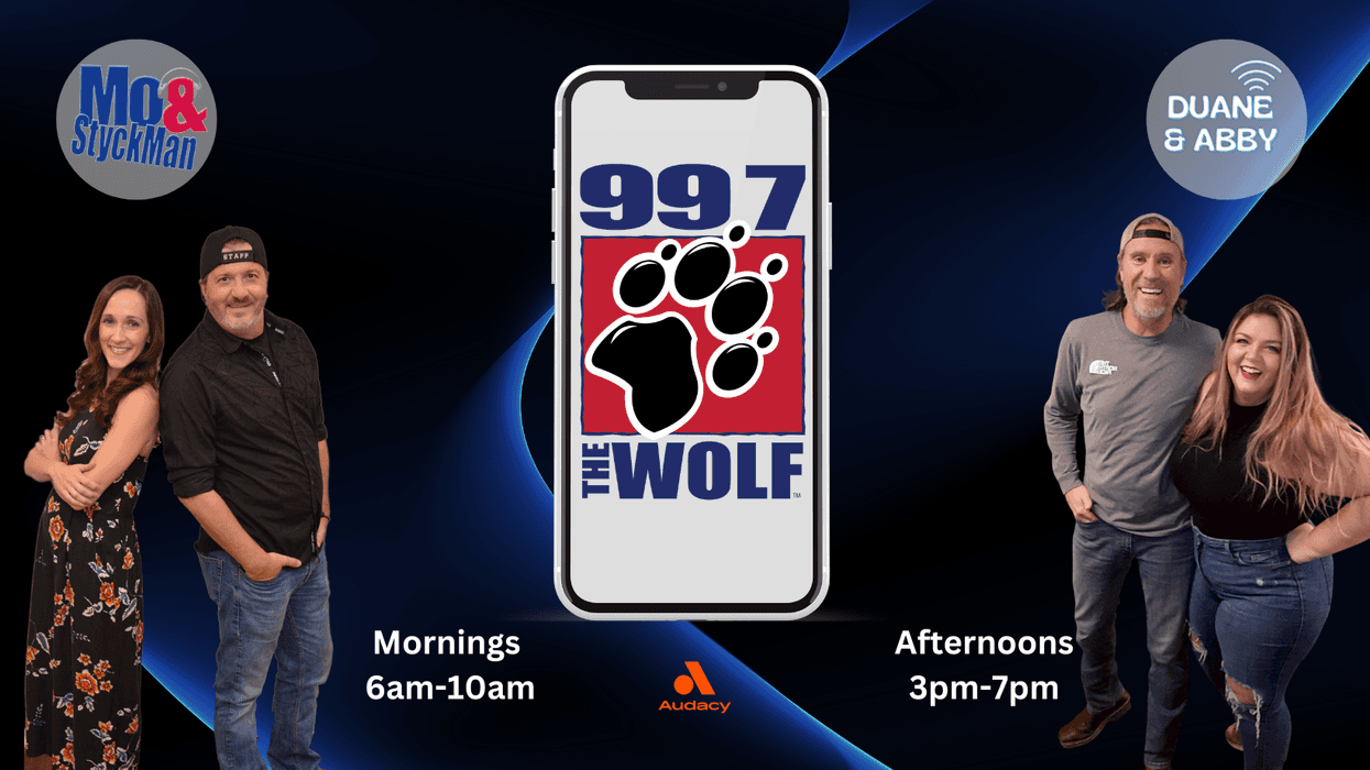 Mo & StyckMan and Duane & Abby on 99.7 The Wolf