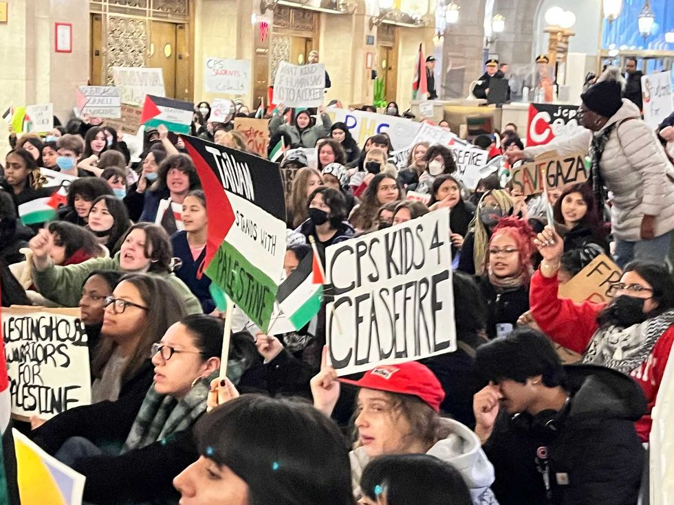 mob of students