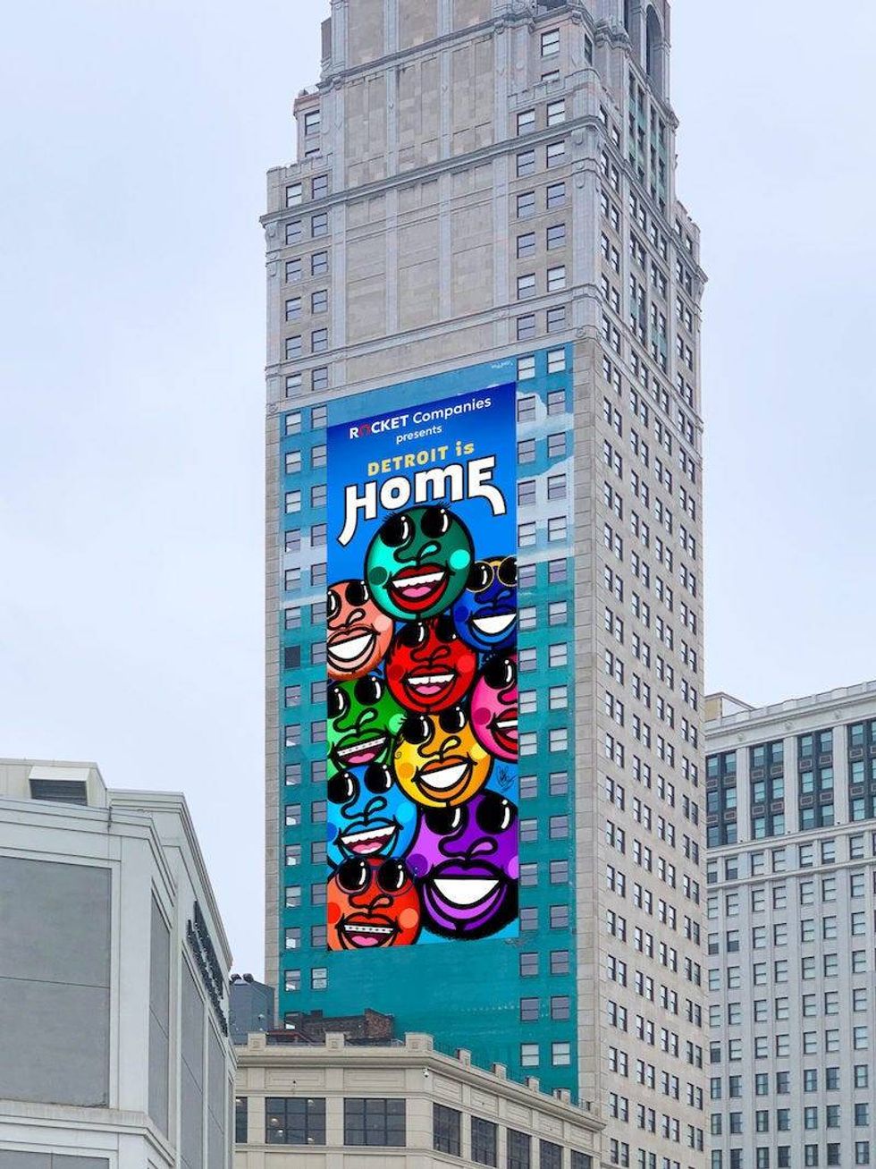 Mockup of new Broderick Tower mural