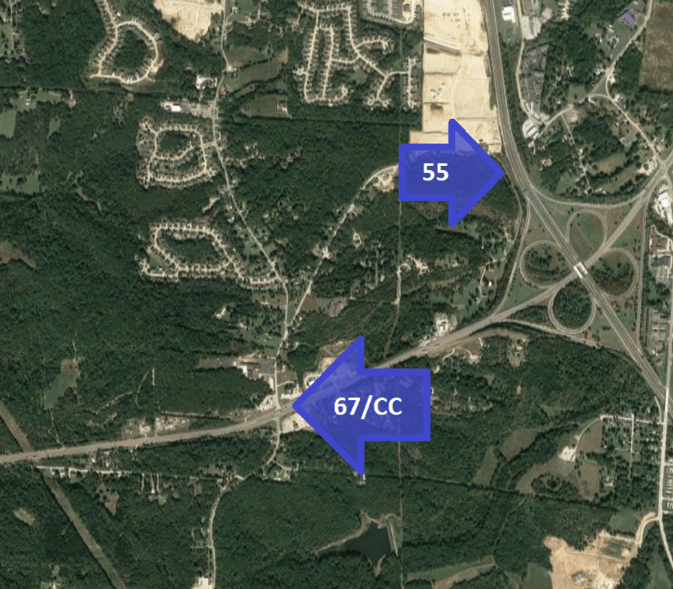 MoDOT designs show additional lane from Pevely to Festus is possible. Updating US 67 and CC interchange is in the works.