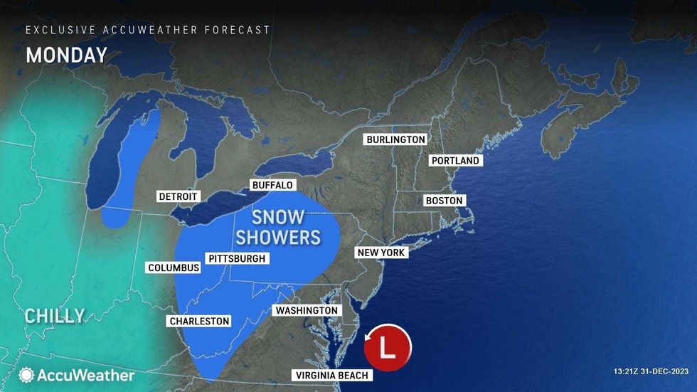 Monday forecast map