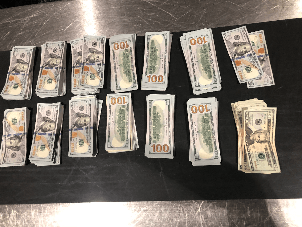 money hidden with pads at Metro Airport