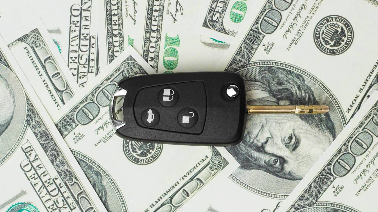Money with car key