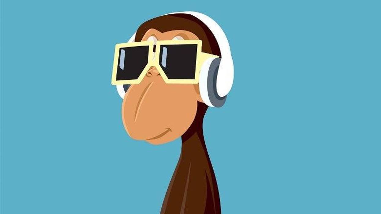 monkey wearing headphones