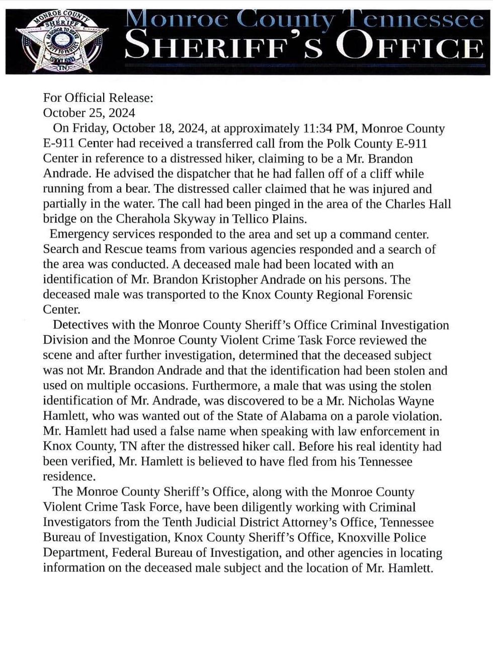 Monroe County TN Sheriff