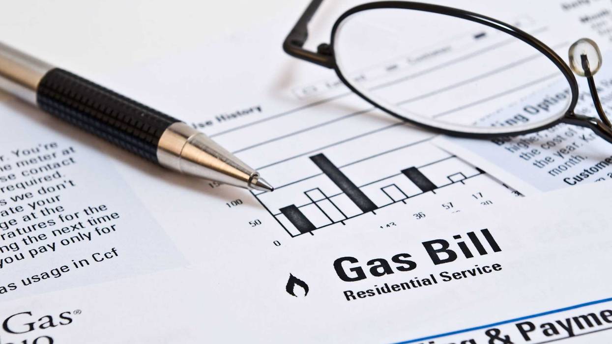 Monthly natural gas heating bill