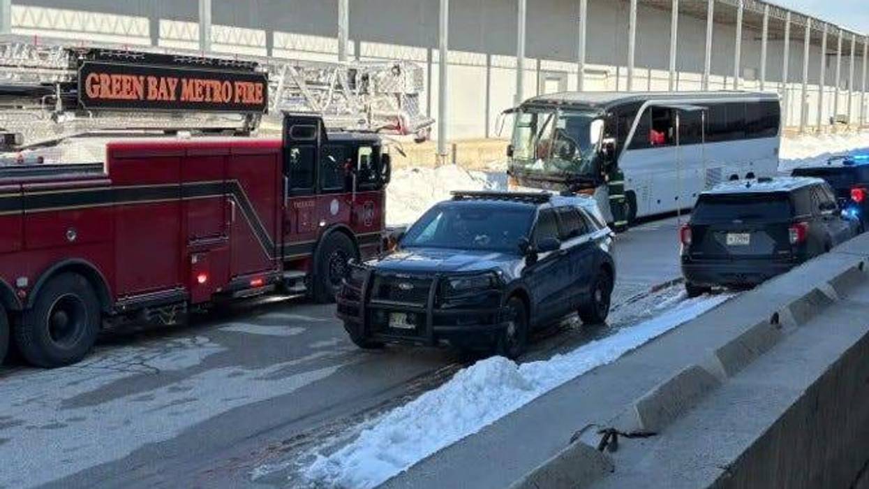More than 30 people were injured Sunday afternoon when a tour bus traveling from Chicago to a casino in Michigan crashed after exiting a highway in Green Bay, authorities said.