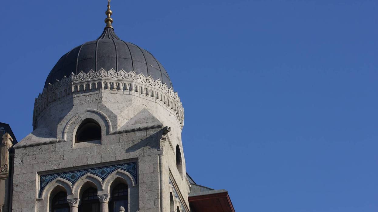 Mosque and Crescent Moon on the Dome