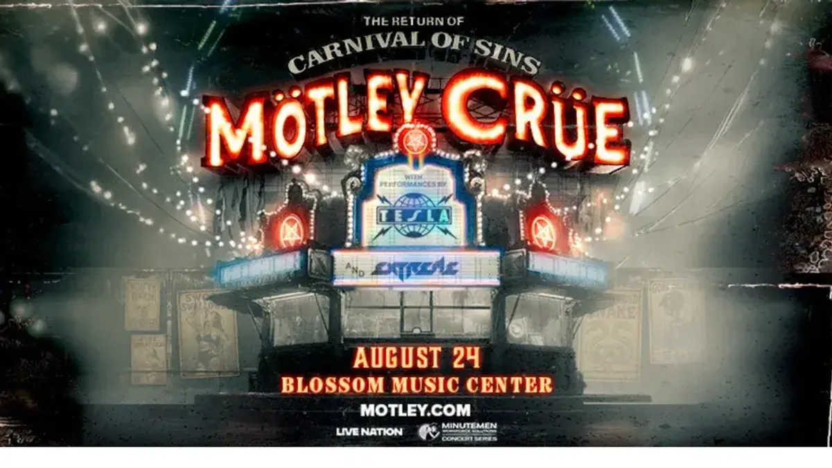 Mötley Crüe 'Carnival of Sins' with Tesla, Extreme. Aug 24, Blossom Music Center.