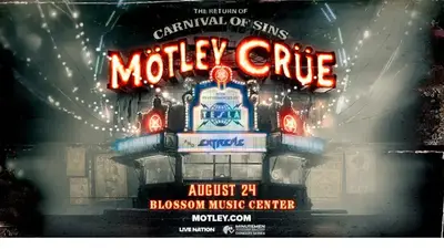 Mötley Crüe 'Carnival of Sins' with Tesla, Extreme. Aug 24, Blossom Music Center.