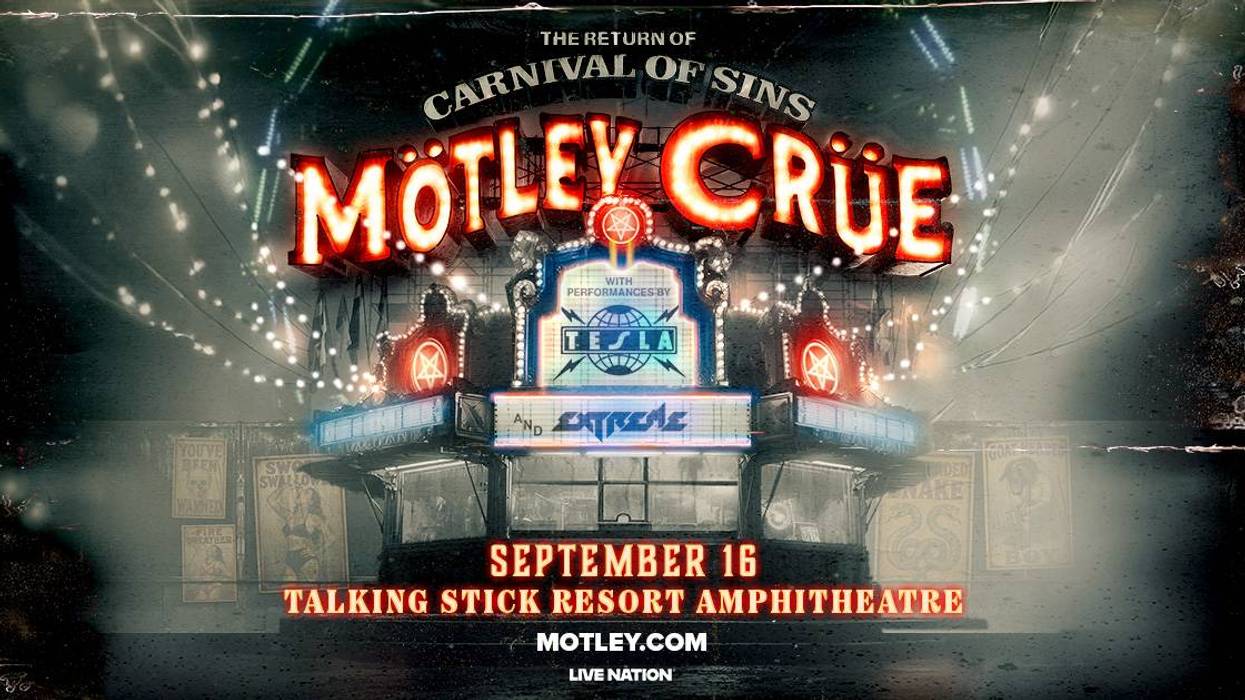 Mötley Crüe's Carnival of Sins tour poster with Tesla & Extreme. Sep 16 @ Talking Stick Amphitheatre.