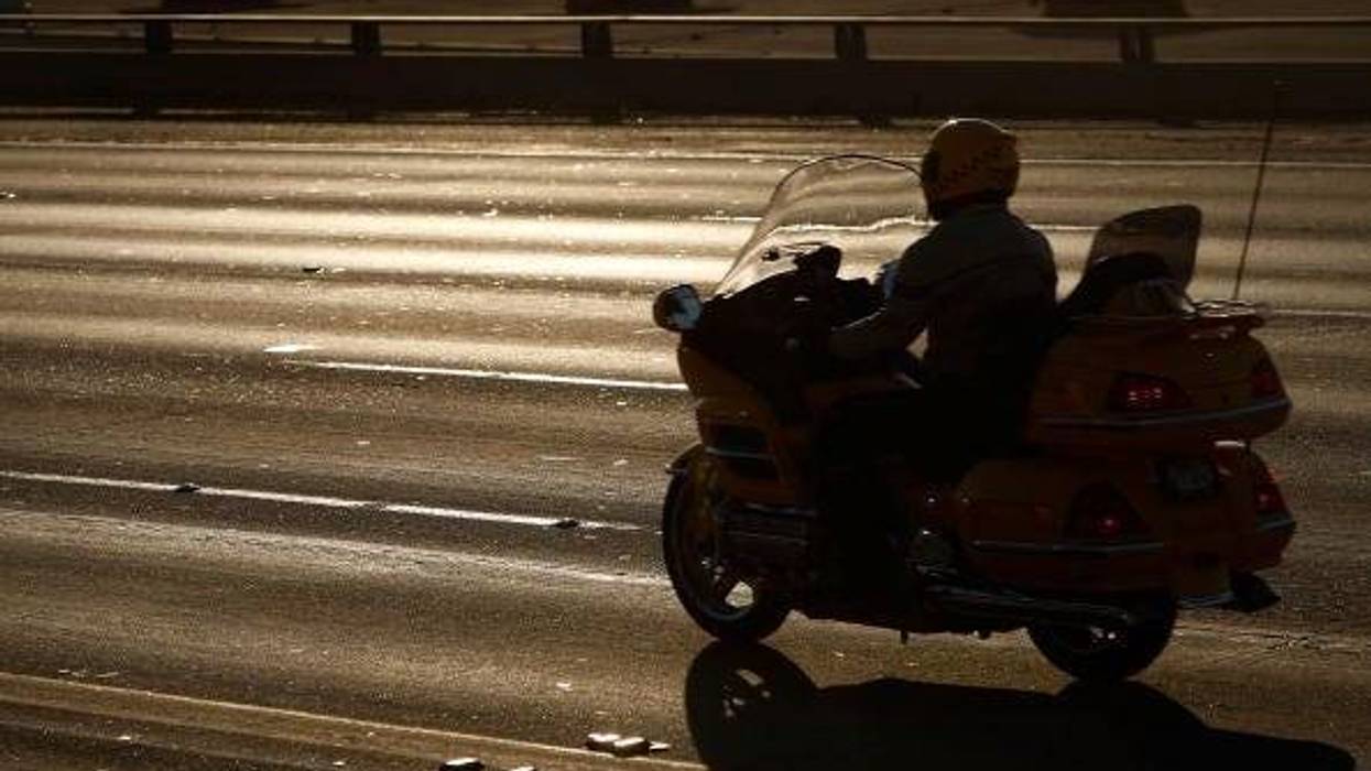 Motorcyclist on California Freeway