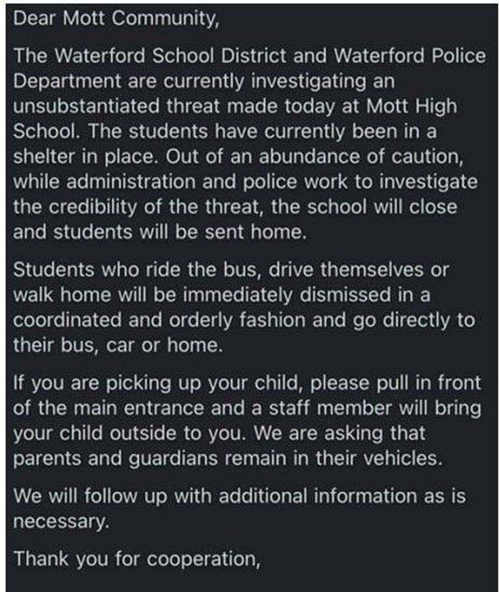 Mott High School threat