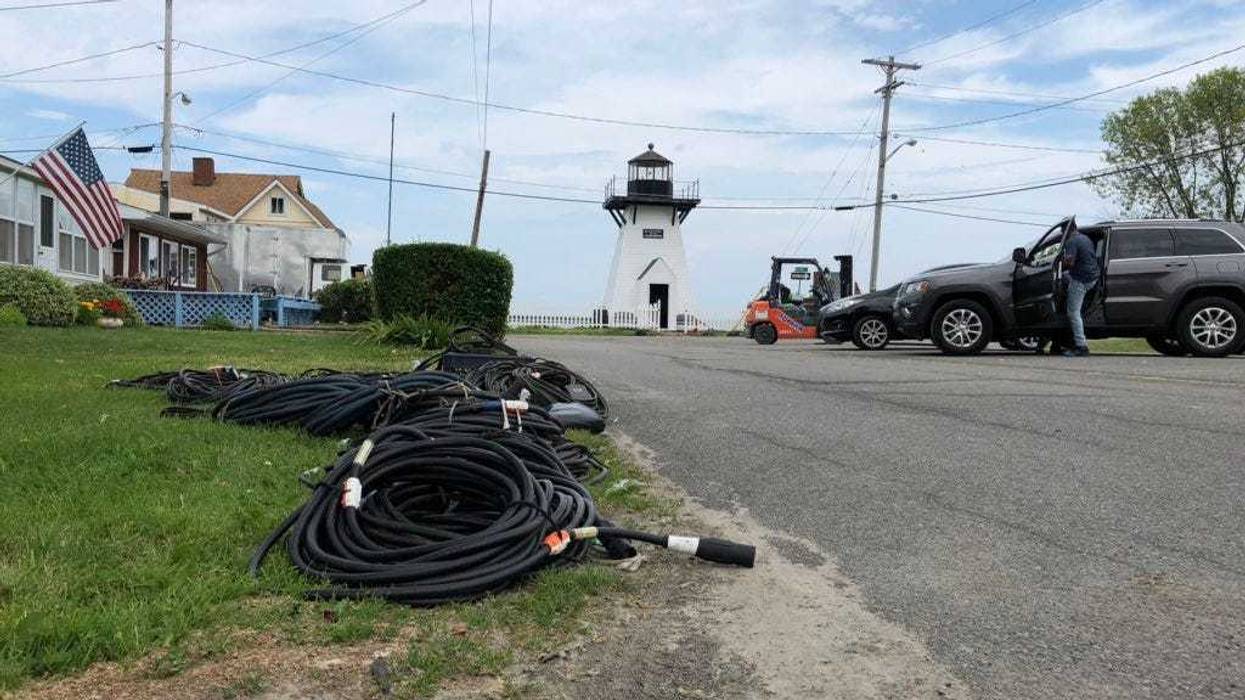 Movie equipment from "A Quiet Place 2" in Olcott. July 11, 2019