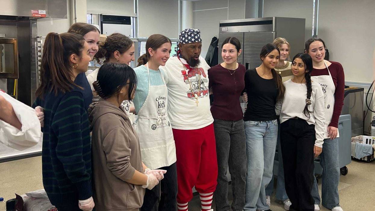 Mr. T stops by a Christmas celebration on the West Side.