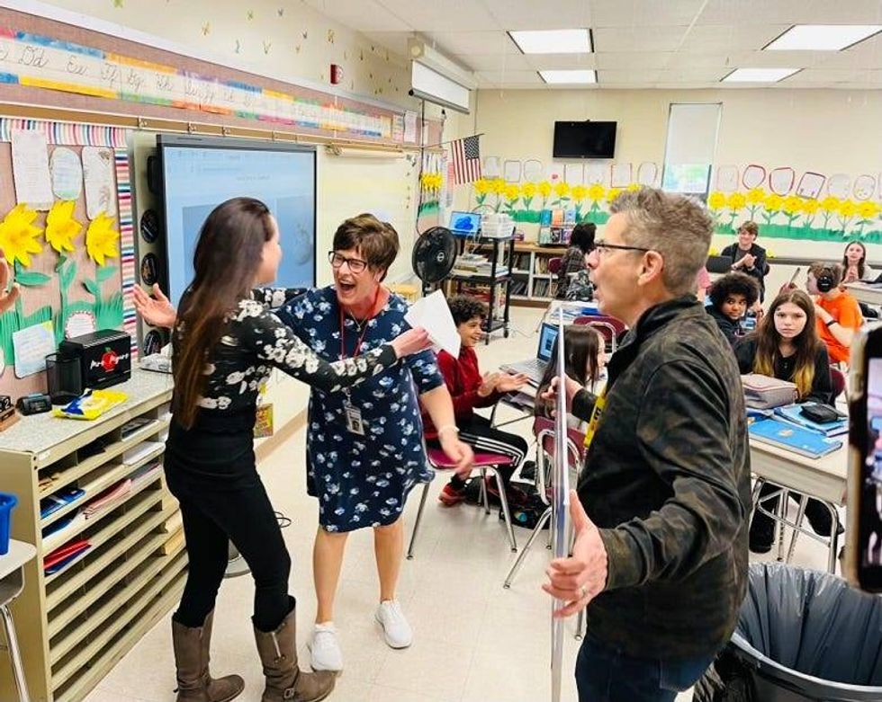 Ms. Myers hugging Lissa