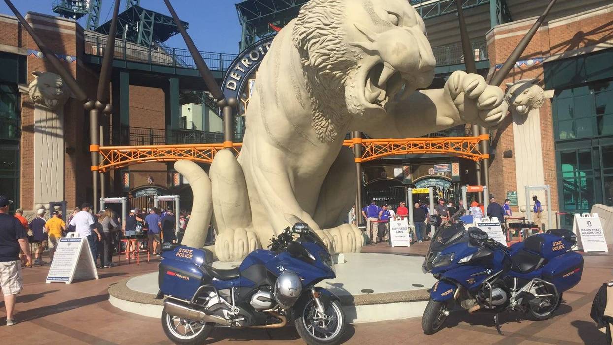 MSP Motorcycles outside Comerica Park